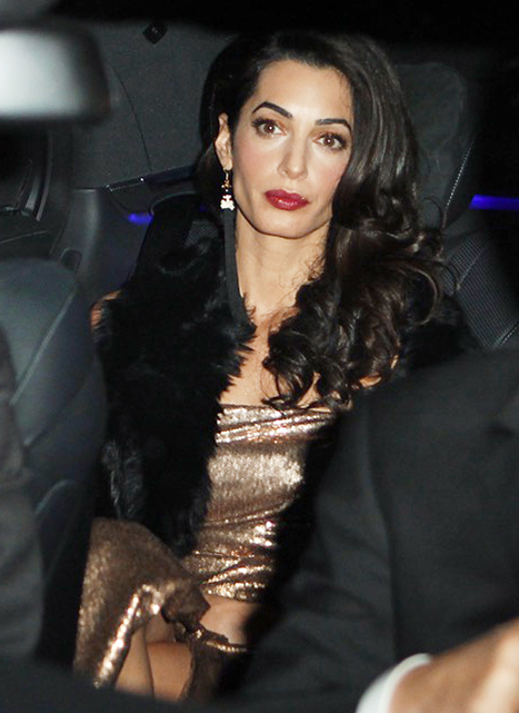 Amal Alamuddin Goes Hollywood Glam In Gold Dress For Second Wedding …