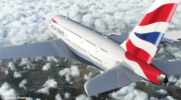 British Airways' first double-decker 'superjumbo' touches down at Heathrow