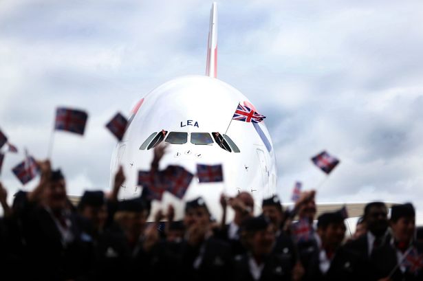 Welsh wings bring British Airways' first A380 superjumbo in to land at Heathrow