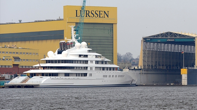 World's largest yacht Azzam takes to sea