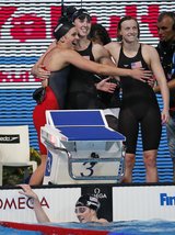 United States wins 4×200 meters freestyle gold