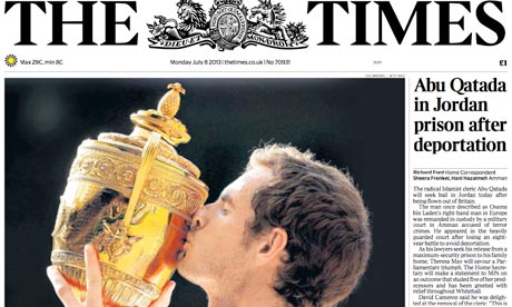 Royal baby and Andy Murray prove sales gold for daily newspapers