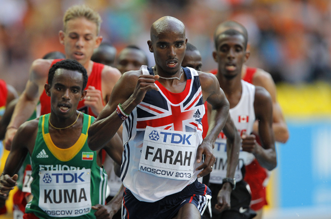 Farah win in 10000 meters at world championships completes collection