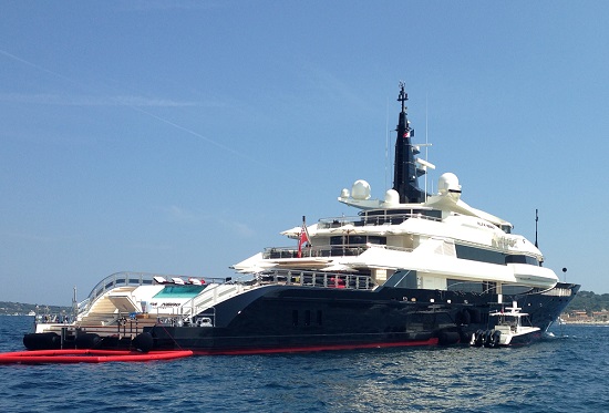 The iconic superyacht Alfa Nero at anchor