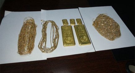 Gold worth over Rs one crore found on passenger at Hyderabad airport