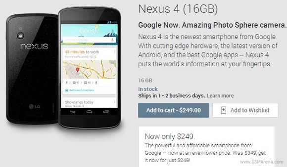 Nexus 4 gets $100 price cut, now starts at just $199 unlocked