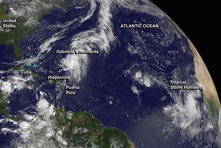 Humberto becomes first hurricane of 2013, no threat to land