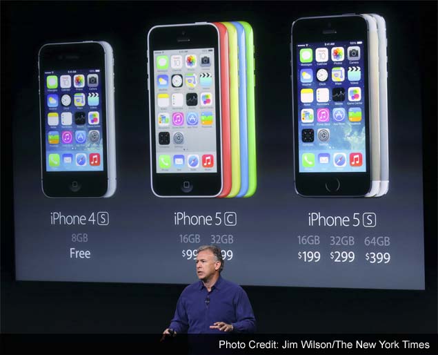 Apple's new iPhones simultaneously aim high, low