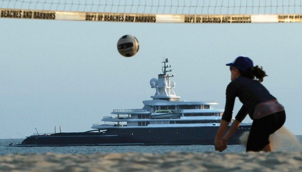 Mega-yacht becomes part of the view off Marina del Rey