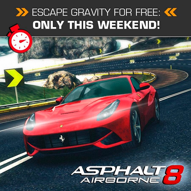 Asphalt 8: Airborne for iOS Goes Free Over The Weekend