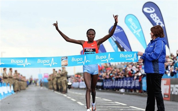 Kenya's Priscah Jeptoo leaves gold medallists Tirunesh Dibaba and Meserat …