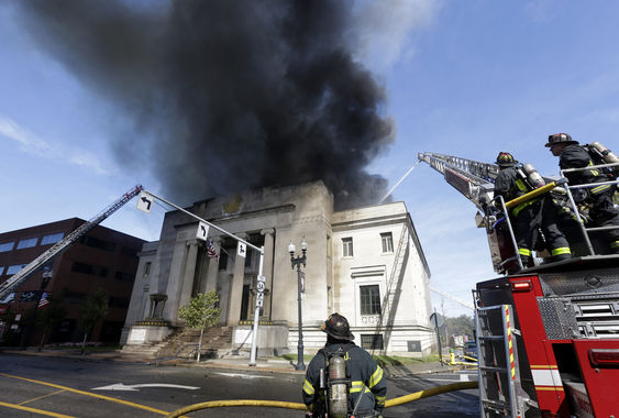 Four-alarm fire guts historic Masonic temple in Quincy