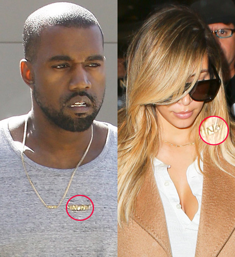Kanye West flaunts gold 'Nori' necklace
