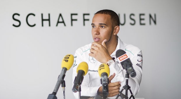 Lewis Hamilton puts in a pit stop at IWC Schaffhausen