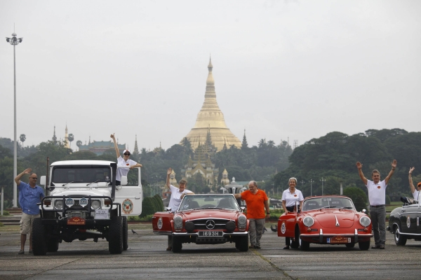 Classic car enthusiasts hit Myanmar roads