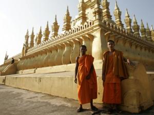 On my bike in lovely Laos