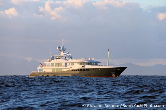 In Pictures: The 55 metre superyacht Engelberg underway