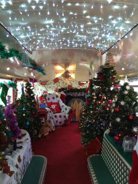 Santa takes London bus to Hartford