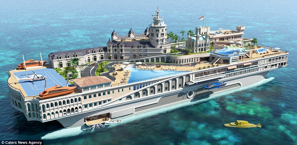 244M GBP super luxurious yacht to mimic Monaco and include a go kart track …