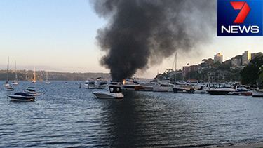Luxury yacht destroyed in fire