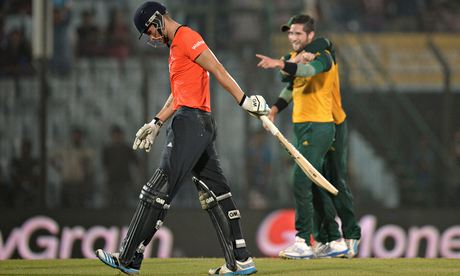 England's World Twenty20 over after three-run defeat by South Africa