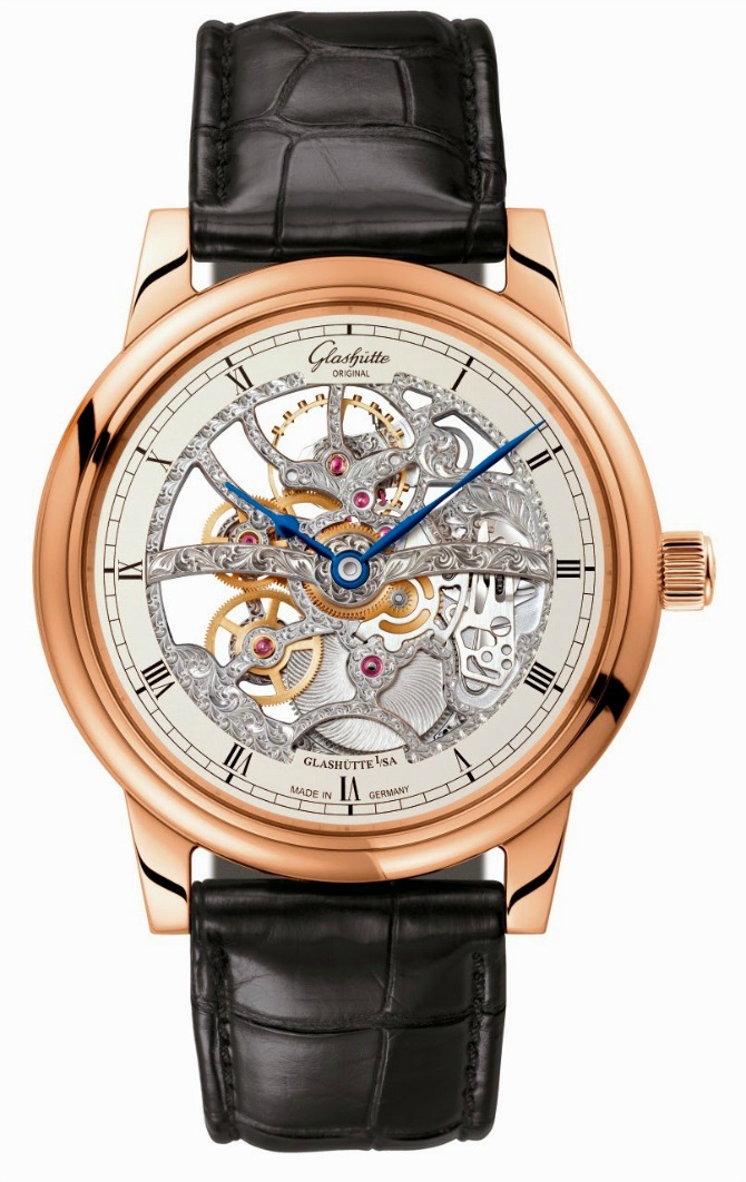 Decorated Skeleton: Glashutte Original Senator Manual Winding Skeletonized …