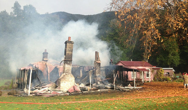 Fire at historic Paradise Homestead