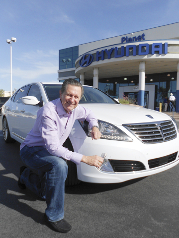 Advertising executive drives vehicle he promotes