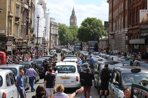 London cabs snarl traffic in Uber protest