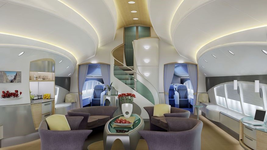 Tricked out jumbo jets for billionaires