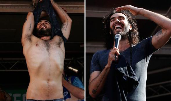 Russell Brand calls for 'joyful revolution' as protesters march on Westminster