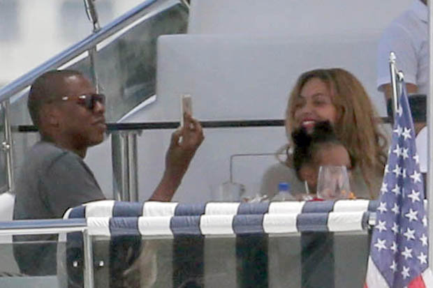 All hands on deck! Beyoncé, Jay Z and Blue Ivy shun beach for a luxury yacht