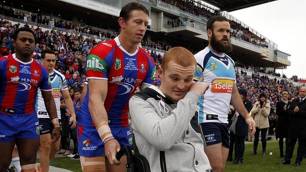 Gold Coast Titans upset Newcastle Knights' celebration for Alex McKinnon