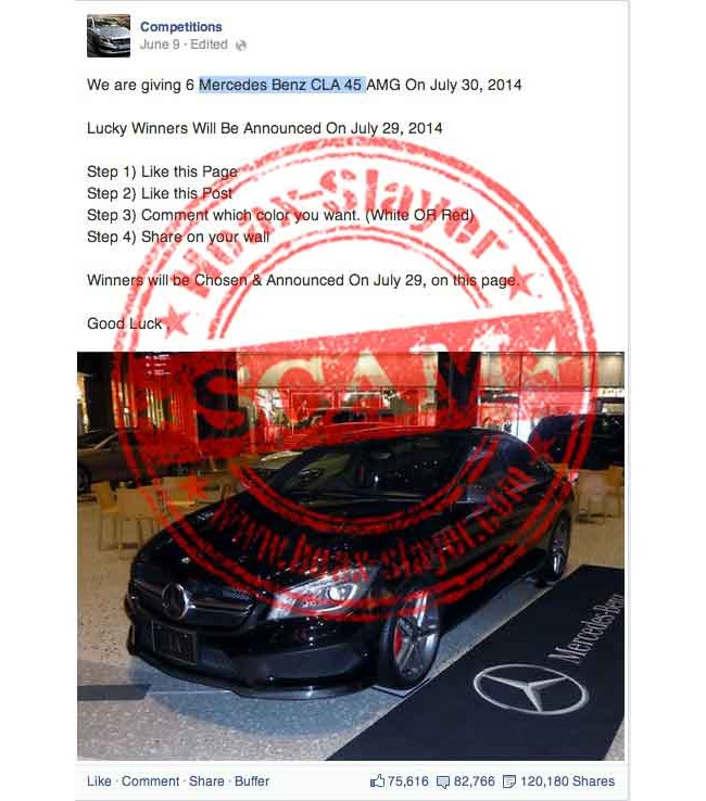 WARNING: You Can't Win a Mercedes-Benz CLA 45 AMG by Liking a Facebook …