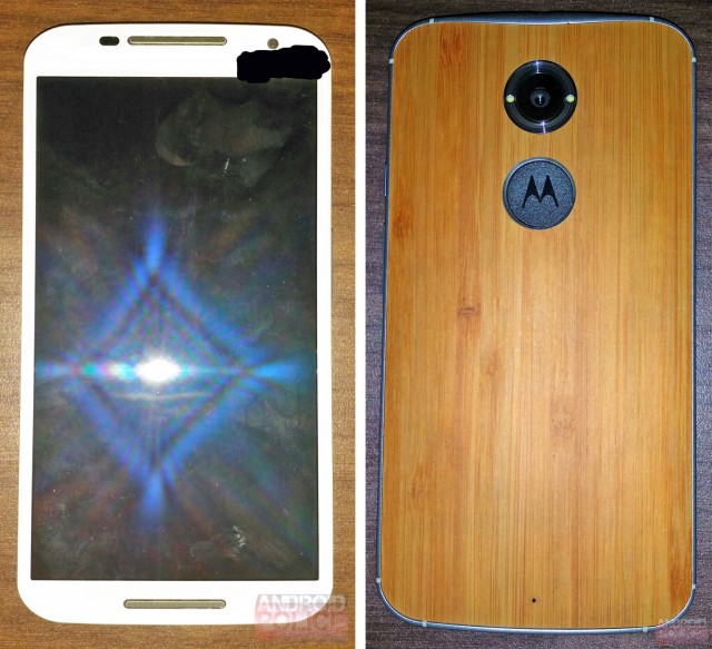 Photos of the Moto X+1 leak, show wooden back