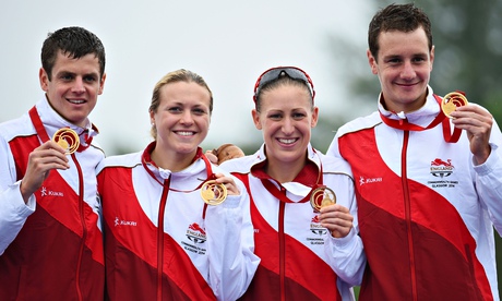 England triathletes combine talents to claim Commonwealth relay gold