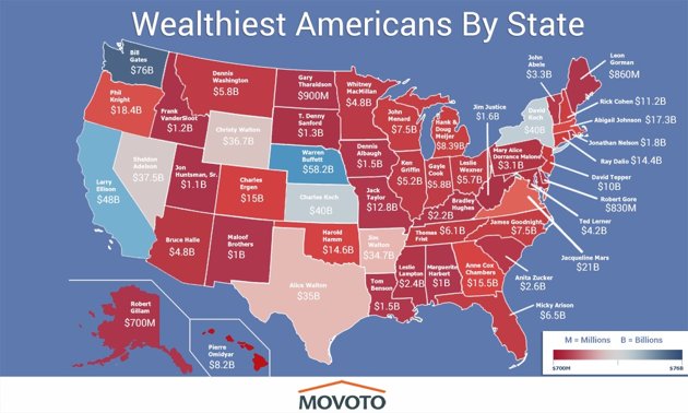 Treasure map: See the wealthiest person in each US state