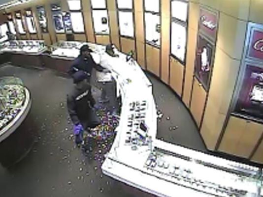 Tourneau robbery: Surveillance images show trio steal luxury watches