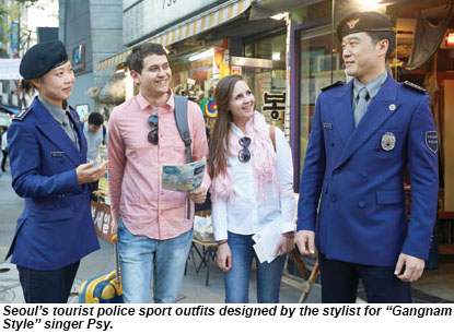 Psy style for tourist police