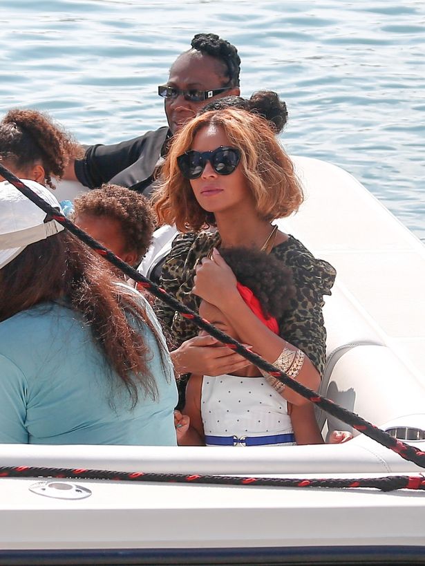 Beyonce and Jay Z hug Blue Ivy as luxury yacht holiday continues