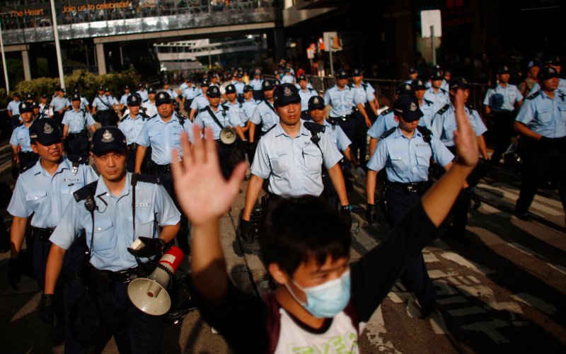 Hong Kong Demonstrators Reject Racism