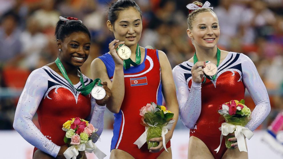 Hong Denies Biles 3rd Gold at Gymnastics Worlds