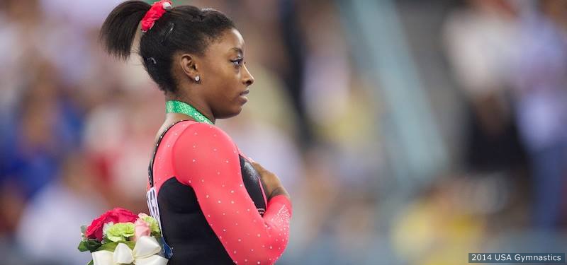 Simone Biles wins two more gold medals at world championships