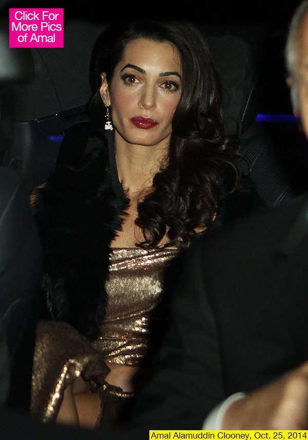 Amal Alamuddin Stuns In Gorgeous Gold Gown For Second Wedding Bash
