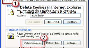 Method to Delete Cookies in Internet Explorer Running on Windows XP or Vista:
