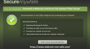 Method to Uninstall a Webroot Antivirus File System Filter Driver: